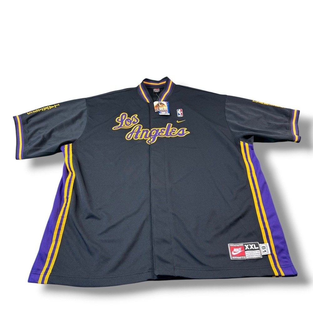 VTG 2002 Nike NBA Rewind 61 Los Angeles Lakers Black Shooting Jacket Men 2XL NWT